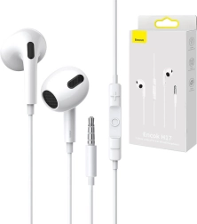 Auriculares con cable BASEUS Encok H17 con micrófono (blanco)