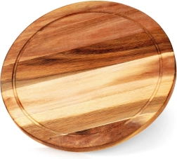 Tabla redonda de acacia para cortar y servir 30 cm