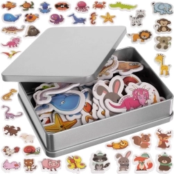 Juego de imanes para nevera – animalitos, 40 uds con estuche metálico