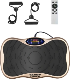 Plataforma vibratoria Renew Force con Bluetooth y bandas de resistencia
