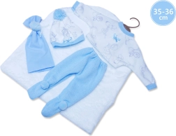 Llorens conjunto de ropa para muñeca New Born 35–36 cm, set de 3 piezas con mantita
