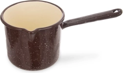 Cazo esmaltado marrón 12 cm, 1,2 l