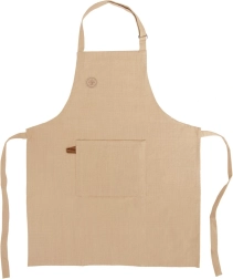 Delantal de cocina de algodón con lazo, beige