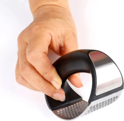 Prensa manual para ajo de acero inoxidable con mango ergonómico