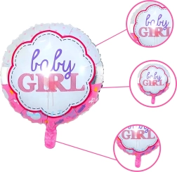 Globos para baby shower de niña – set de 5 uds con estrellitas y motivo de bebé