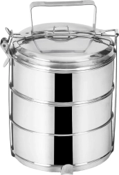 Fiambrera de acero inoxidable de tres niveles 3 × 1,3 l