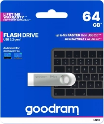 Unidad flash USB UNO3 64GB USB 3.2 Gen1 plateada