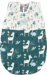 Saco de dormir para muñeca 36–40 cm PETITCOLLIN, verde-blanco