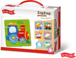 Far Far Land Puzzle ZigZag Motivo de transporte con 6 imágenes