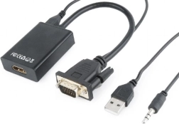 Convertidor VGA a HDMI 15 cm negro