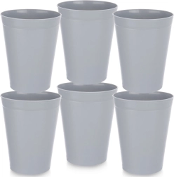 Vasos de plástico SANDY grises 300 ml, 6 uds.