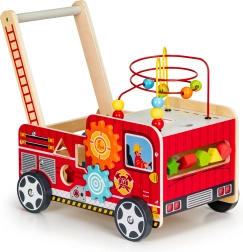 Andador educativo de madera con bloques - Camión de bomberos ECOTOYS