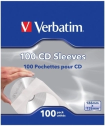 Sobres de papel para CD con ventana 100 uds VERBATIM