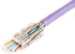 Conector pasante RJ45 (8P8C) Cat. 6, sin apantallar, AWG 26–24, paquete de 100 uds.