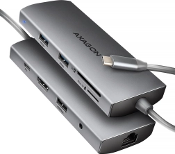 Hub USB‑C multifunción 9 en 1 5 Gb/s con HDMI 4K/60 Hz, 3× USB‑A, lector SD/microSD, GLAN, audio y PD 100 W, cable USB‑C de 20 cm