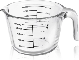 Jarra medidora de cocina de vidrio 1 l