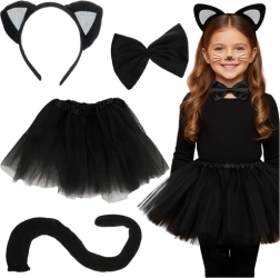Disfraz infantil de gatita Kruzzel negro 4 piezas