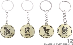 Llavero redondo con signo del zodiaco