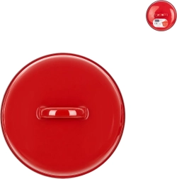 Tapa esmaltada con borde 15 cm roja