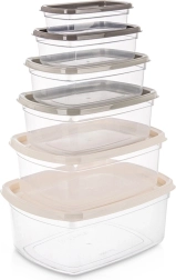 Juego de recipientes para alimentos con tapas, 6 piezas ORION