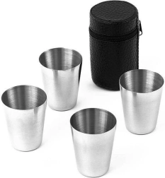 Vasos de chupito de acero inoxidable en estuche 30 ml, set de 5 piezas