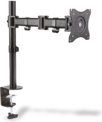 Soporte de monitor de sobremesa con brazo y abrazadera, 1x hasta 27", 8 kg, giratorio e inclinable 360° (pivote)