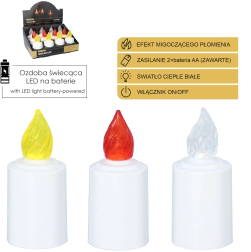 Vela LED para lamparita con llama parpadeante 10,5 cm – mix de colores