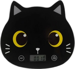 Báscula digital de cocina gato, negra