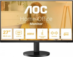 Monitor IPS 4K de 27" con soporte ajustable en altura y altavoces