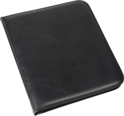 Carpeta portadocumentos A5 negra mate con mecanismo de 4 anillas