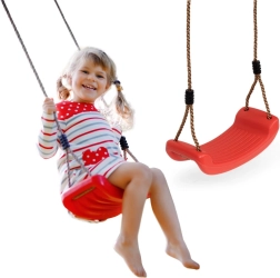 Columpio de jardín colgante para niños con asiento de plástico rojo - 1 pieza