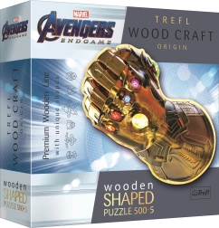 Puzle de madera de doble cara TREFL Wood Craft Origin Marvel: Guantelete del Infinito – 505 piezas