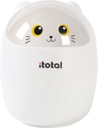 Mini papelera de escritorio con gatito blanco