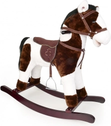 Caballo balancín marrón y blanco