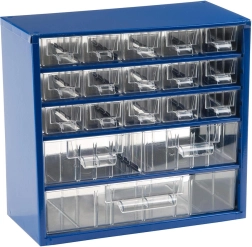 Organizador metálico con cajones TOKOZ, 30,5 × 28 × 15,5 cm, azul
