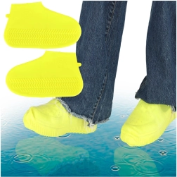Fundas de silicona impermeables para zapatos S, amarillas (talla 26–34)