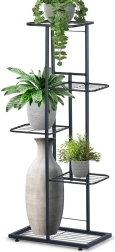 Soporte para plantas de metal negro de cinco niveles 96 cm
