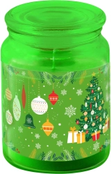 Vela verde en recipiente de vidrio con tapa, 510 g