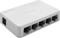 Switch de red gigabit QOLTEC 5× RJ45, 1000 Mb/s, plug & play