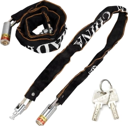 Candado de cadena de acero para bicicleta y moto 125 cm con 2 llaves