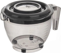 Bol para mezclar con tapa y medidor 2,5 l, gris