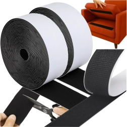 Cinta autoadhesiva de velcro 5 m x 5 cm negra Ruhhy