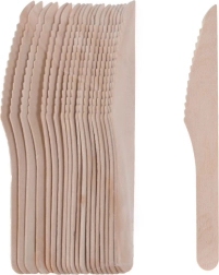 Cuchillos de madera desechables 16,5 cm – 20 uds.