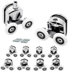 Juego de 8 ruedas dobles para puertas de ducha