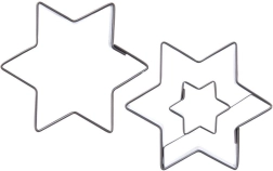 Cortador de galletas de acero inoxidable estrella, set de 2 uds.