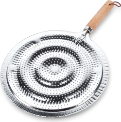 Difusor metálico de llama para cocina de gas 21 cm con mango de madera