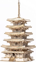 Puzzle 3D de madera pagoda de cinco pisos