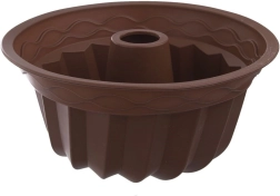 Molde de silicona para bizcocho tipo bundt con chimenea 23,5 cm marrón