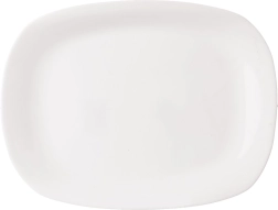 Plato de servir rectangular de vidrio blanco 28 × 21 cm