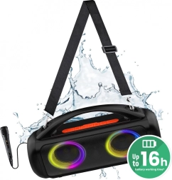 Altavoz Bluetooth portátil Media-Tech Power Audio Pro MT3184 con karaoke y LED RGB